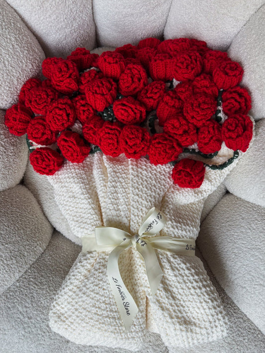 Red Rose & White Blanket